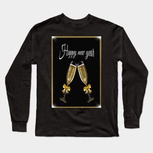 Golden Happy  new year Long Sleeve T-Shirt